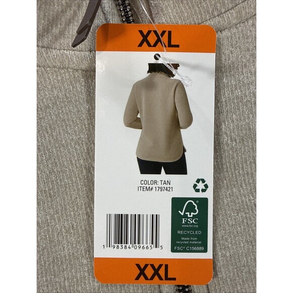 32 Degrees Heat Women’s XXL 1/4 Zip Pullover Tan Chenile Warm Pockets NWT - Picture 2 of 8